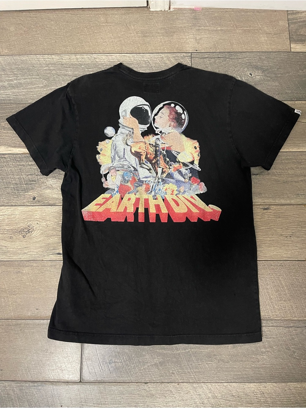 Billionaire Boys Club Black Short Sleeve Tee with Multicolor Astronaut Graphic
